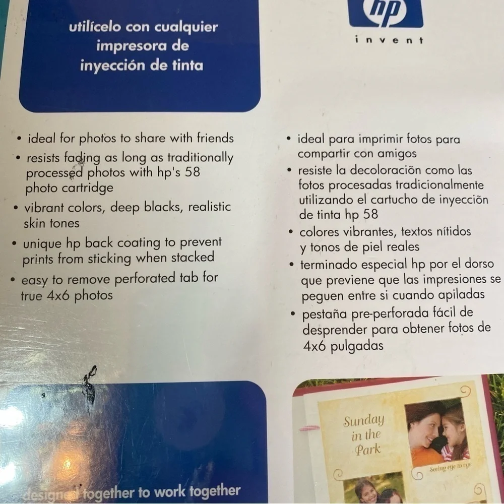 HP inkjet glossy photo paper 200 sheets 4x6 New unopened